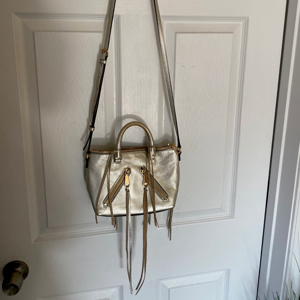 Rebecca Minkoff Gold Mini Moto Satchel Crossbody